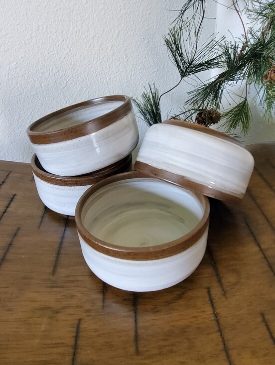 Dash of That Other - Dash of That Tracey White Brown Stoneware Bowls Set of 4